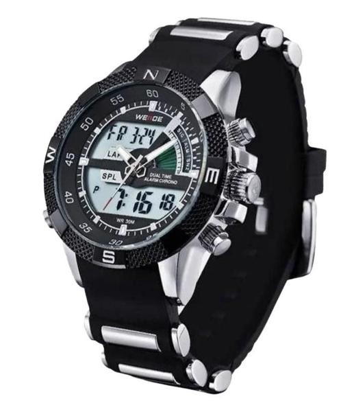 Imagem de Relógio Masculino Weide Anadigi WH-1104 Prata Com Preto