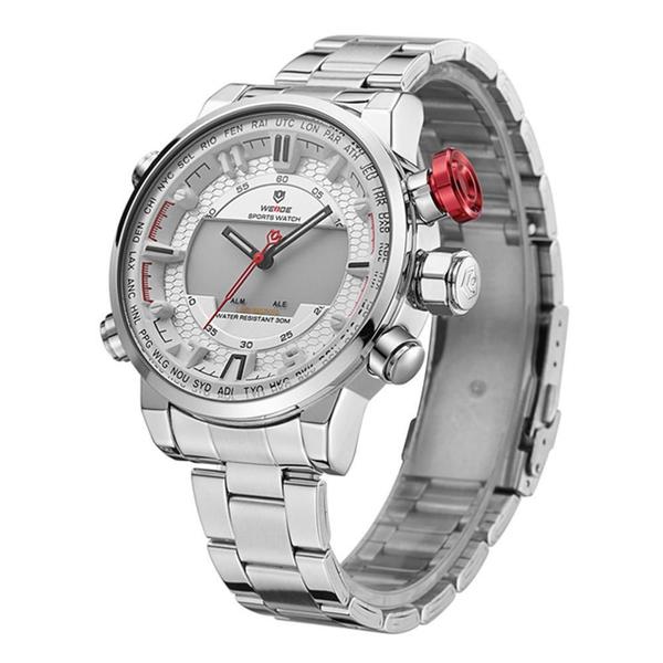 Imagem de Relógio Masculino Weide Anadigi Wh-6402 Branco