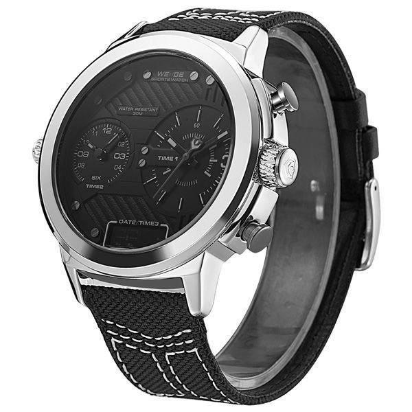 Imagem de Relógio Masculino Weide Anadigi Wh-6405 - Preto E Prata