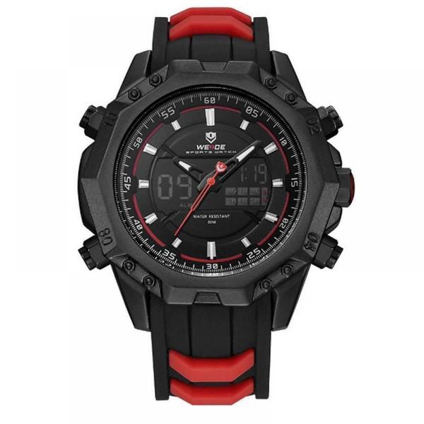 Imagem de Relógio Masculino Weide Anadigi Wh-6406 - Preto E Vermelho