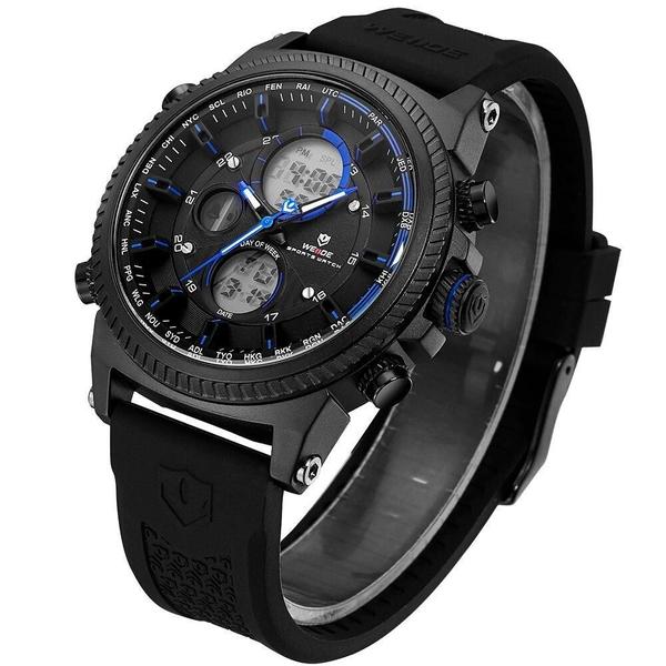 Imagem de Relógio Masculino Weide Anadigi Wh6403B - Preto E Azul