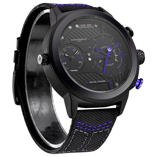 Imagem de Relógio Masculino Weide AnaDigi WH6405B Preto e Azul