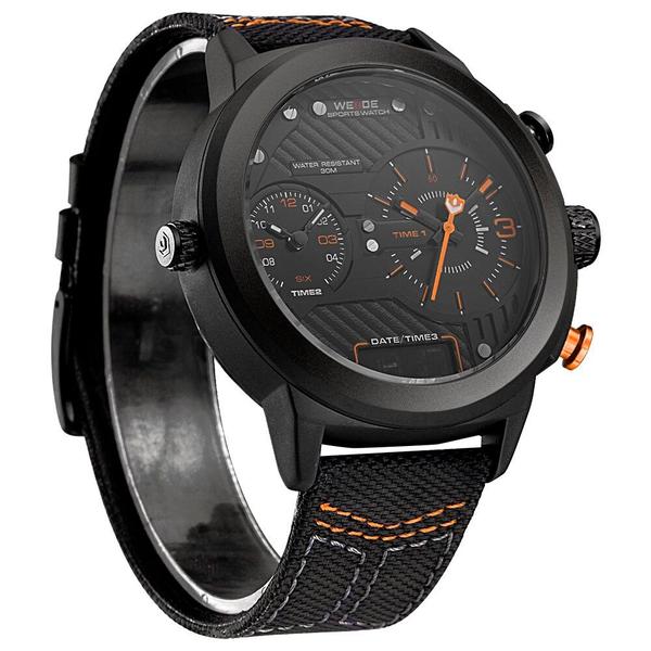 Imagem de Relógio Masculino Weide AnaDigi WH6405B Preto e Laranja