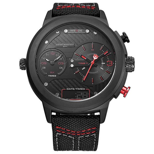 Imagem de Relógio Masculino Weide Anadigi Wh6405B - Preto E Vermelho