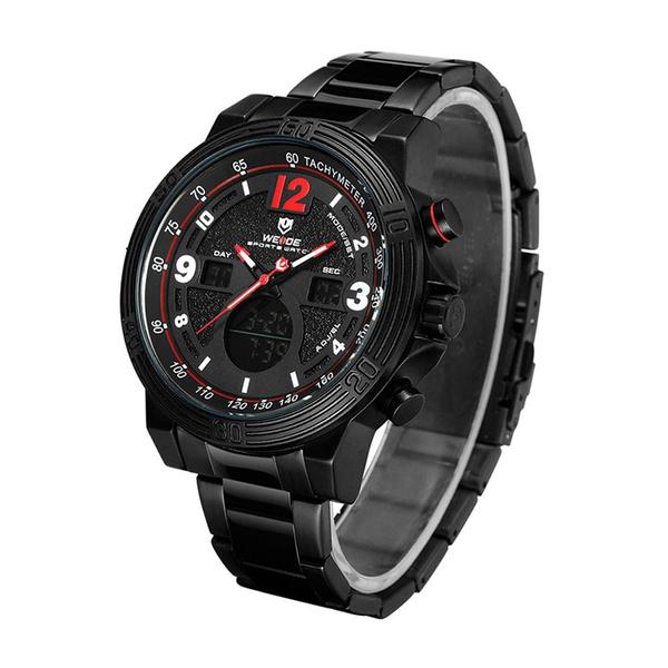 Imagem de Relógio Masculino Weide AnaDigi WH6908B Preto e Vermelho