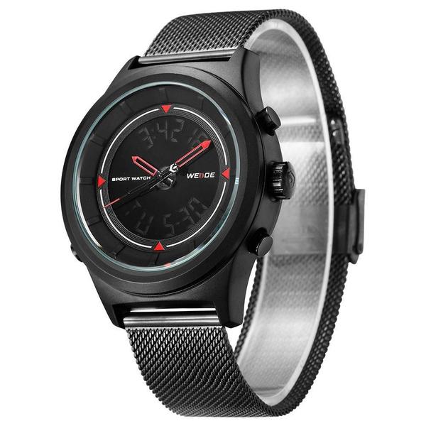 Imagem de Relógio Masculino Weide Anadigi Wh7305B - Preto E Vermelho