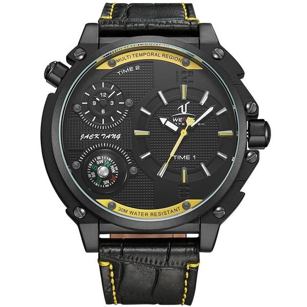 Imagem de Relógio Masculino Weide Analógico Uv1507B - Preto E Amarelo