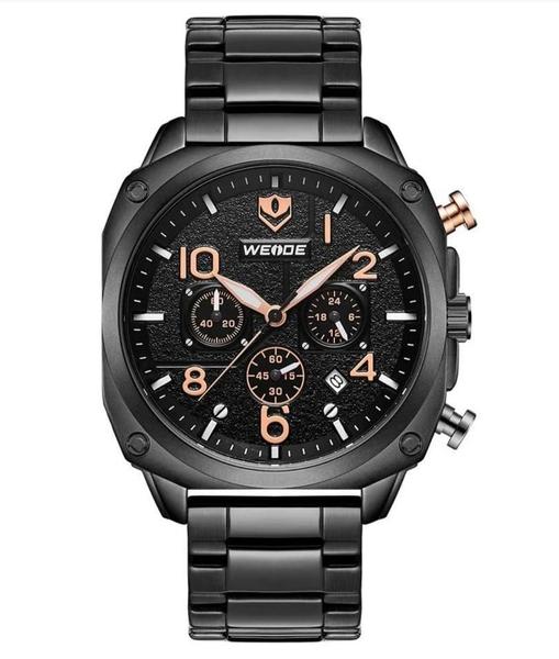 Imagem de Relógio Masculino Weide Quadrado Preto Bronze Wd009 Inox