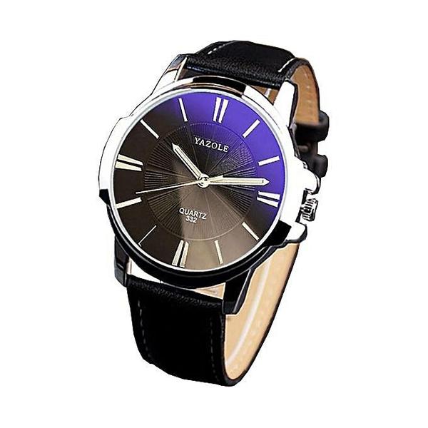 Imagem de Relógio Masculino Yazole 332 Black Pulseira em Couro