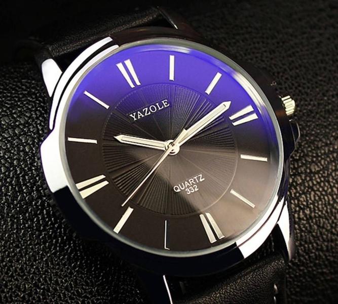 Imagem de Relógio Masculino Yazole 332 Black Pulseira em Couro