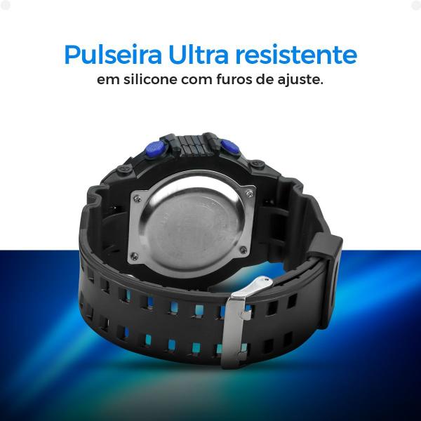 Imagem de relogio menino digital criança infantil silicone + caixa qualidade premium silicone ajustavel azul