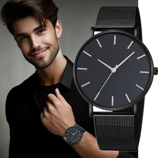 Imagem de Relógio Minimalista Masculino Casual De Malha Ultrafina Inox