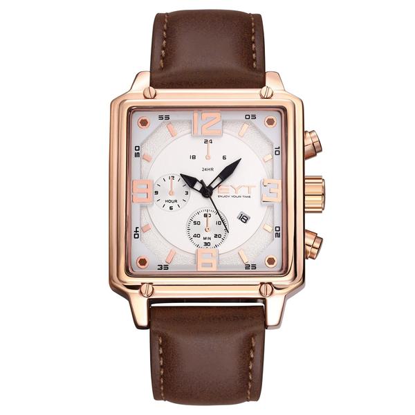 Imagem de Relógio mod d6836g caixa ouro rosa, mostrador branco, pulseira marrom