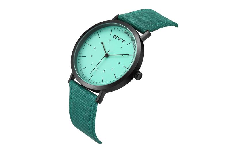 Imagem de Relógio mod k8020l caixa preta, mostrador verde claro, pulseira verde