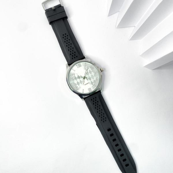 Imagem de Relógio modelo losango masculino pulseira silicone moderno