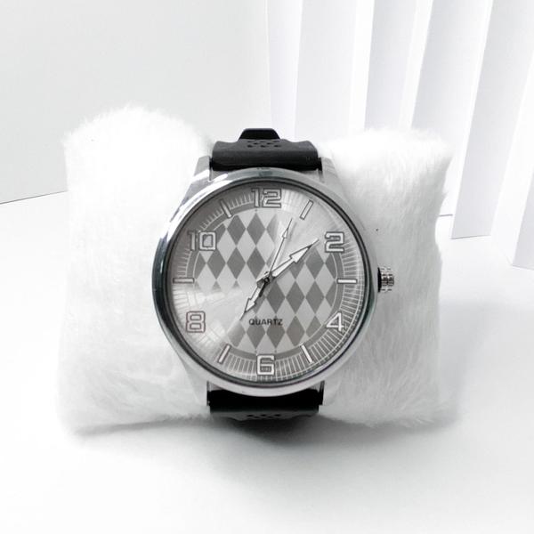 Imagem de Relógio moderno modelo losango masculino pulseira silicone casual