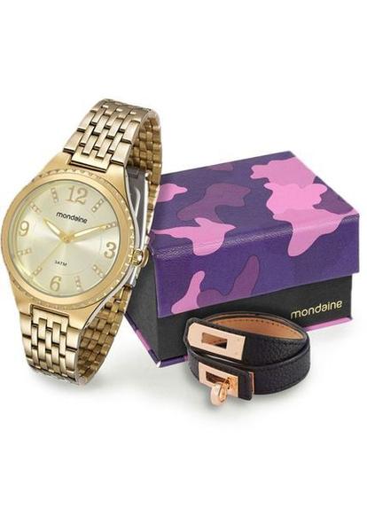 Imagem de Relógio Mondaine 94676LPMVDE1K2 Dourado Kit