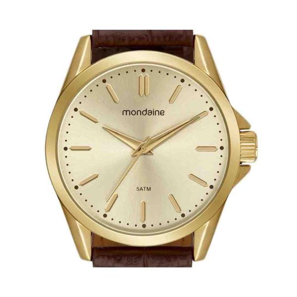 Imagem de Relógio Mondaine Dourado/Marrom Masculino 99739GPMVDH2