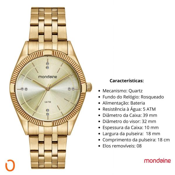 Imagem de Relógio Mondaine Feminino 32581LPMVDE1 Dourado F Champanhe