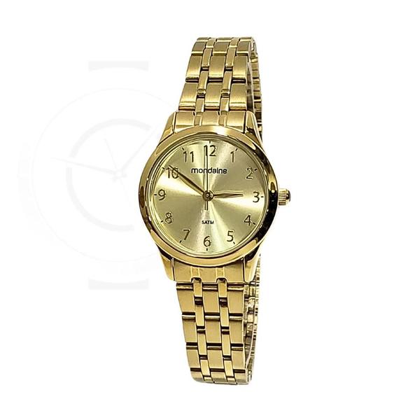 Imagem de Relógio Mondaine Feminino Analógico Dourado Kit 32608LPMKDE1K1