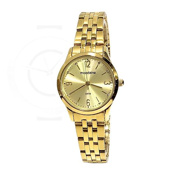 Imagem de Relógio Mondaine Feminino Analógico Dourado Kit 32720LPMKDE1K1