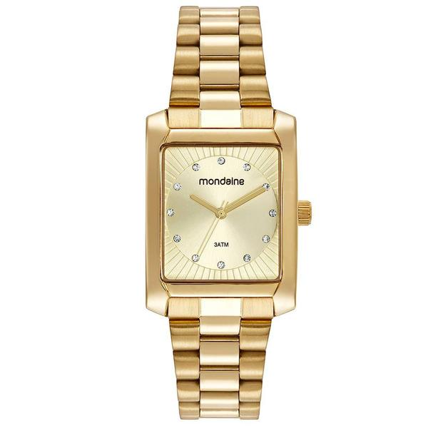 Imagem de Relogio Mondaine Feminino Ref: 32480lpmvde1 Retangular Dourado