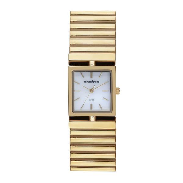 Imagem de Relogio Mondaine Feminino Ref: 32785lpmvde1 Retangular Mola Dourado