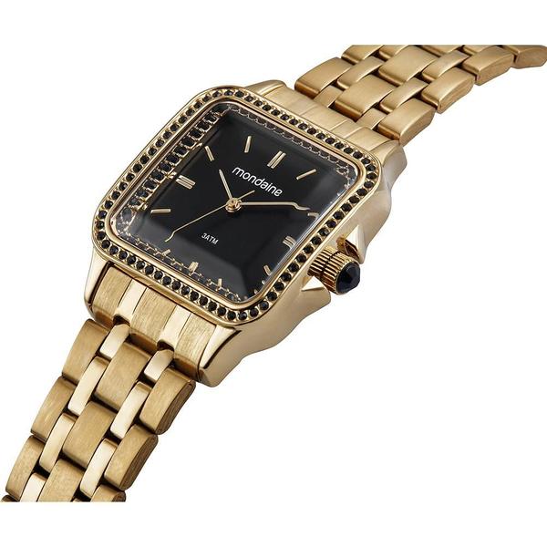 Imagem de Relogio Mondaine Feminino Ref: 32824lpmvde2 Retangular Dourado