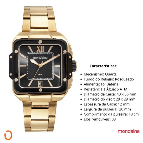 Imagem de Relógio Mondaine Masculino 32546GPMVHE1 DOURADO C PRETA