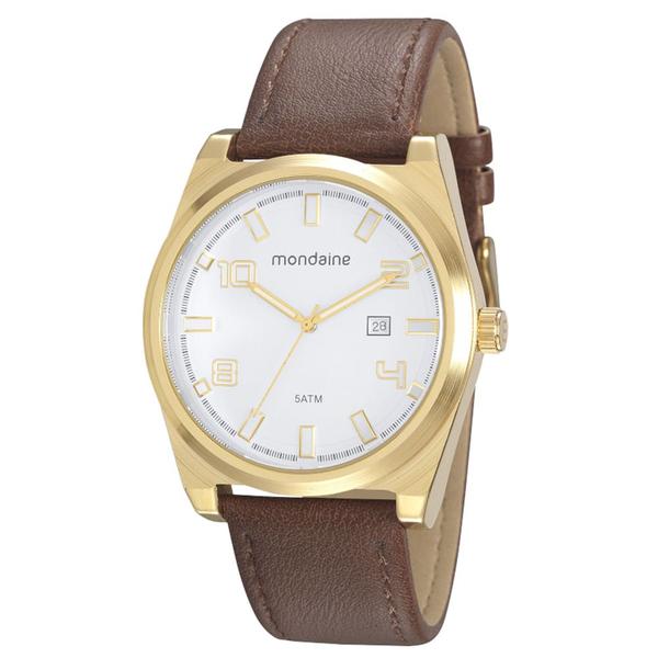 Imagem de Relógio MONDAINE masculino dourado couro marrom 76771GPMVDH2