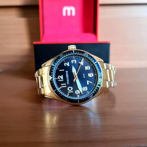 Imagem de Relogio Mondaine Masculino Dourado e Preto Original Garantia 32548gpmvde2