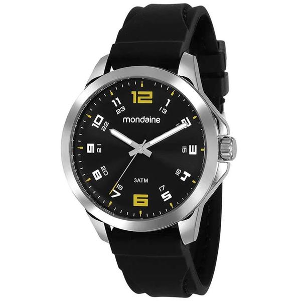 Imagem de Relógio MONDAINE masculino prata silicone preto 99349G0MVNI3