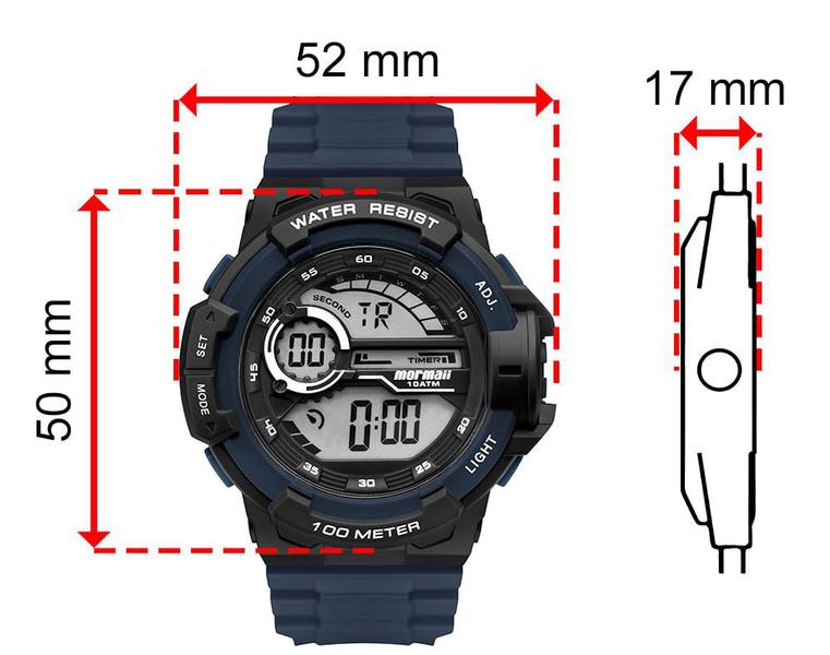 Imagem de Relógio MORMAII masculino digital borracha azul MO3660AF/8A
