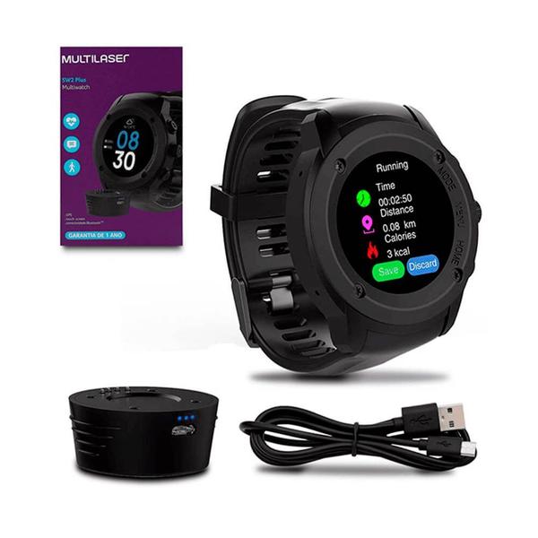 Imagem de Relógio MultiWatch Plus SW2 Bluetooth Preto Multilaser - P9080