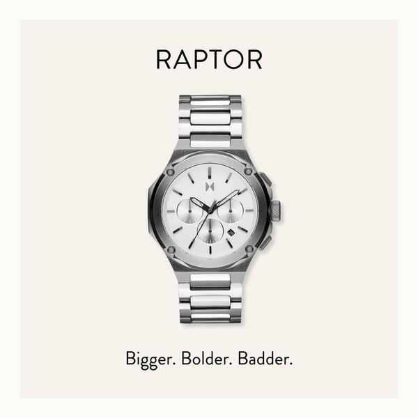 Imagem de Relógio MVMT Raptor Masculino Chronograph Moon Silver, caixa de 46 mm