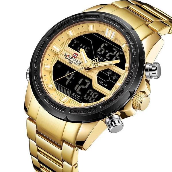 Imagem de Relogio Naviforce 9138 Dourado Digital E Analogico Masculino