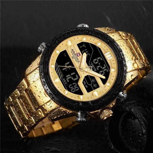 Imagem de Relogio Naviforce 9138 Dourado Digital E Analogico Masculino