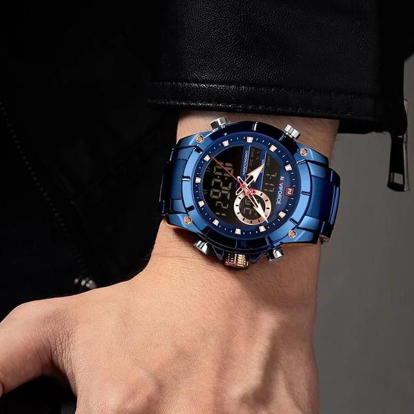 Imagem de Relógio Naviforce 9163 Azul Masculino Digital E Analogico