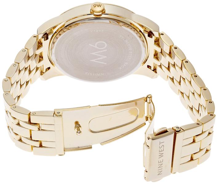 Imagem de Relógio Nine West NW/1578CHGB para mulheres, pulseira dourada