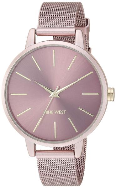 Imagem de Relógio Nine West NW/2280PKPK para mulheres com faixa de malha rosa