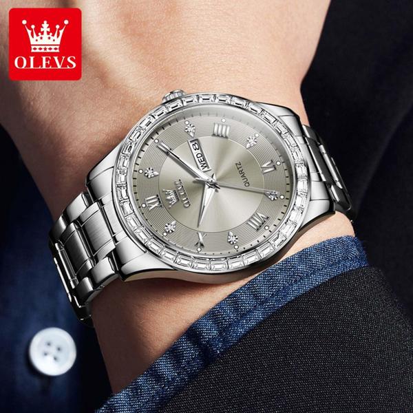 Imagem de Relógio OLEVS Casual Dress Big Dial Analog Quartz para homens