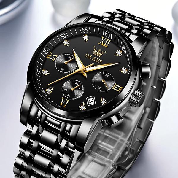 Imagem de Relógio OLEVS Fashion Black Luxury Waterproof para homens