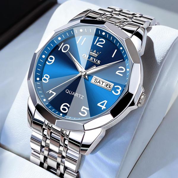 Imagem de Relógio OLEVS Luxury Dress Analog Quartz para homens à prova d'água