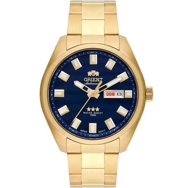 Imagem de Relógio ORIENT automático dourado azul 469GP076F D1KX