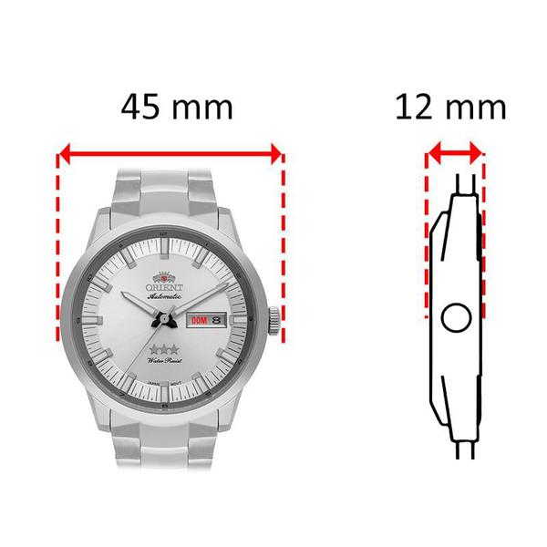 Imagem de Relógio ORIENT Automático masculino aço prata F49SS006 S1SX