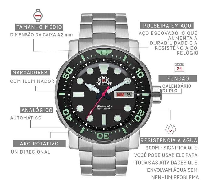 Imagem de Relógio Orient Automático Poseidon Masculino F49SS014P1SX