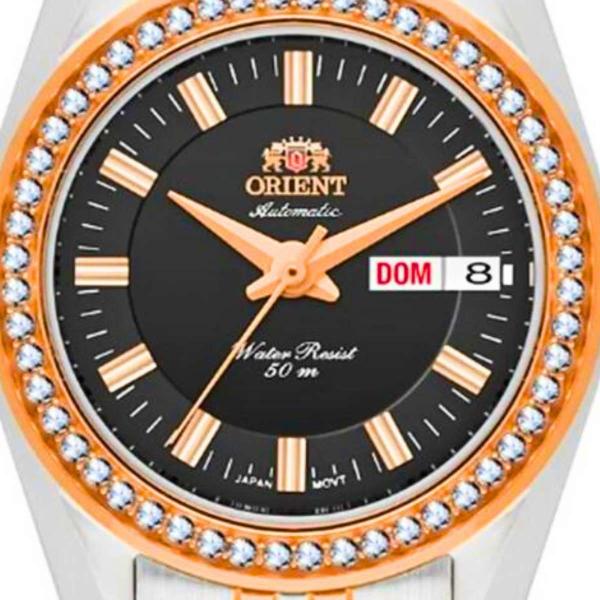 Imagem de Relógio Orient Feminino Automático Mecanico Pequeno Redondo Casual Prata Rose Gold NH6MM006 P1SR