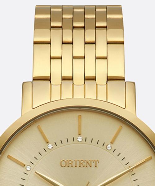 Imagem de Relogio Orient Feminino Dourado banhado folheado minimalista médio social luxo a prova dagua FGSS1163 C1KX