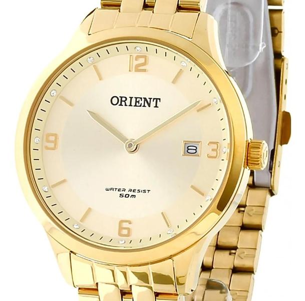 Imagem de Relogio Orient Feminino dourado médio social com calendário FGSS1169 C2KX