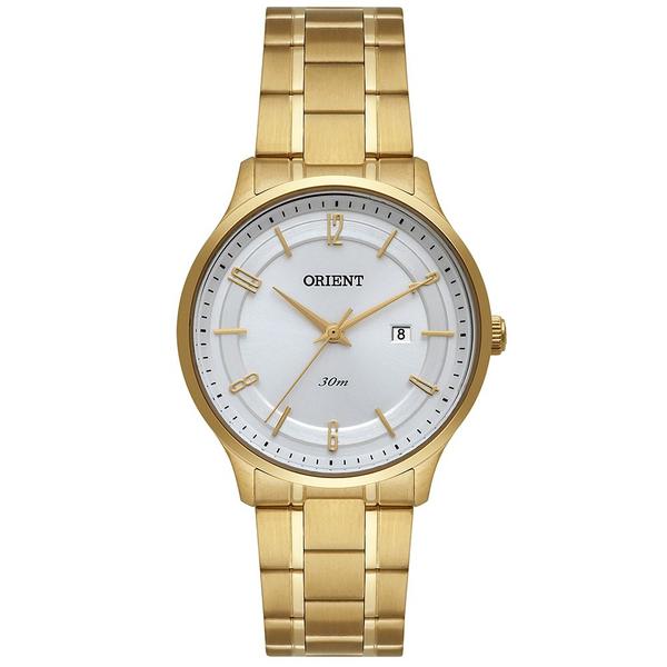 Imagem de Relogio Orient Feminino pequeno dourado calendario aço inox FGSS1216 S2KX